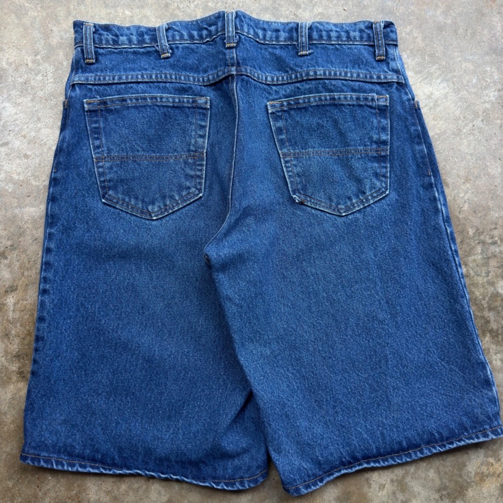 Vintage 90s Union Line Jorts Workwear Made in USA Denim Shorts Blue 36 G6A